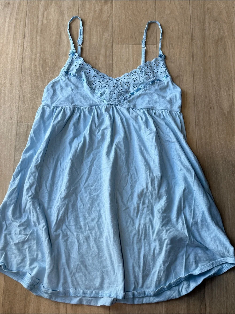 Vintage Victoria’s Secret August 2005 Baby Blue Babydoll Slip Size Medium